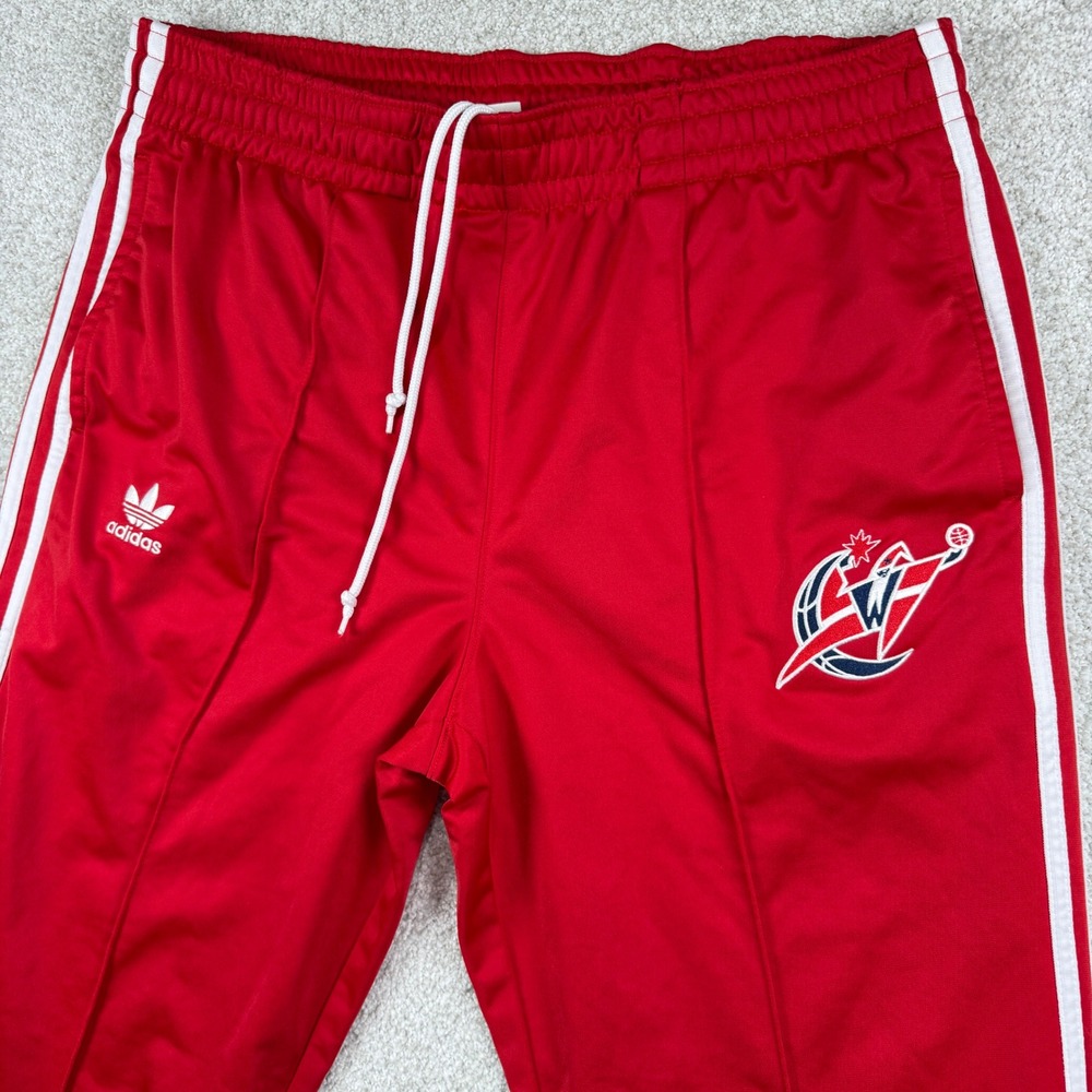 Adidas Track Pants Men XL Red Washington Wizards NBA Originals 3-Stripe 01020